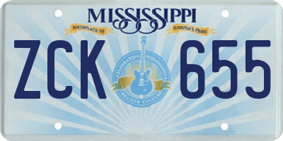 MS license plate ZCK655