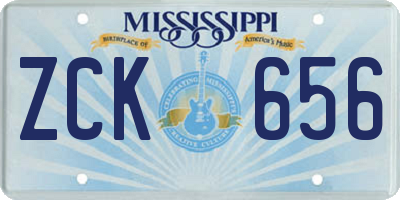 MS license plate ZCK656