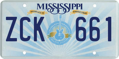 MS license plate ZCK661