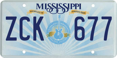 MS license plate ZCK677