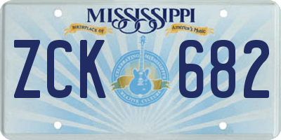 MS license plate ZCK682