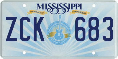 MS license plate ZCK683