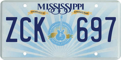 MS license plate ZCK697