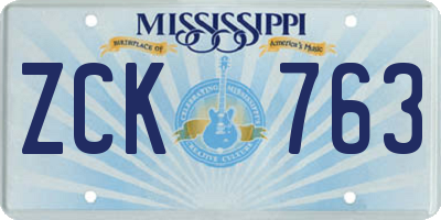 MS license plate ZCK763