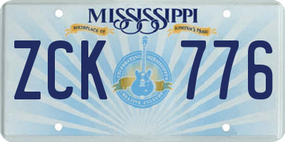 MS license plate ZCK776