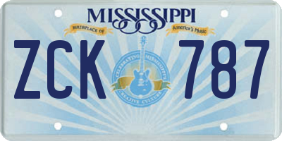MS license plate ZCK787