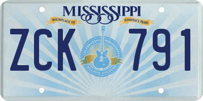 MS license plate ZCK791