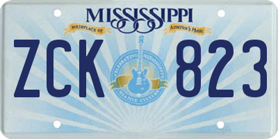 MS license plate ZCK823