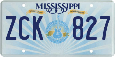 MS license plate ZCK827