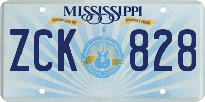 MS license plate ZCK828