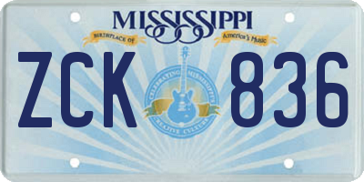 MS license plate ZCK836