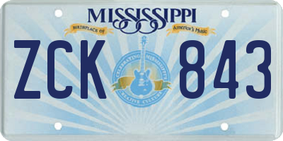 MS license plate ZCK843