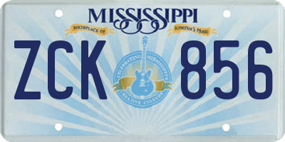 MS license plate ZCK856