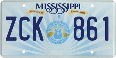 MS license plate ZCK861
