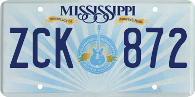MS license plate ZCK872