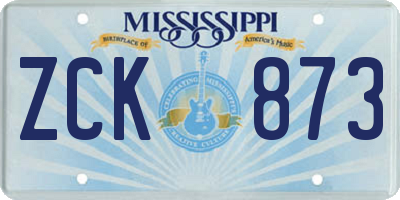 MS license plate ZCK873