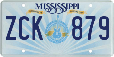MS license plate ZCK879