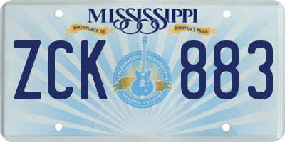 MS license plate ZCK883