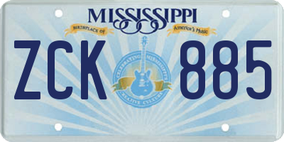 MS license plate ZCK885