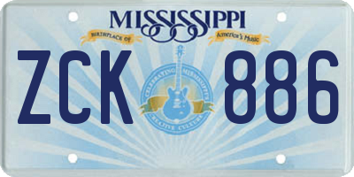 MS license plate ZCK886