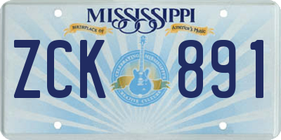 MS license plate ZCK891
