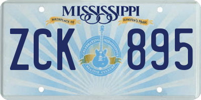 MS license plate ZCK895