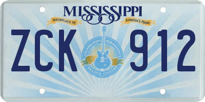 MS license plate ZCK912