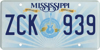 MS license plate ZCK939