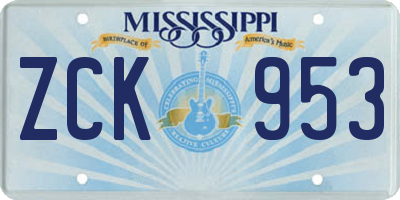 MS license plate ZCK953
