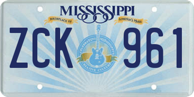 MS license plate ZCK961
