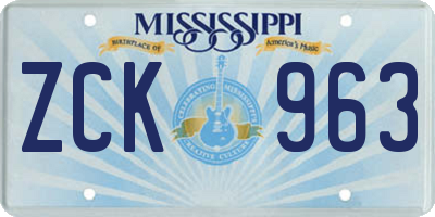 MS license plate ZCK963