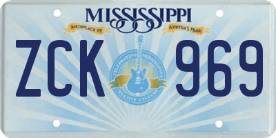 MS license plate ZCK969