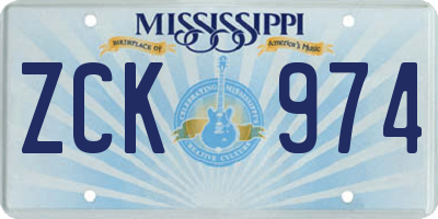 MS license plate ZCK974