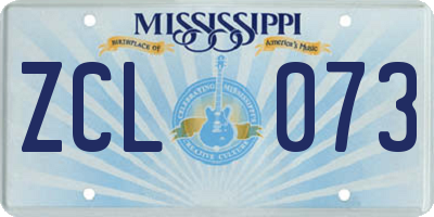 MS license plate ZCL073
