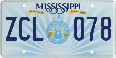 MS license plate ZCL078