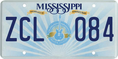 MS license plate ZCL084