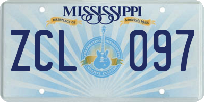 MS license plate ZCL097
