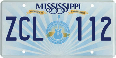MS license plate ZCL112
