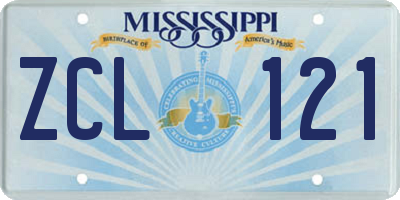MS license plate ZCL121