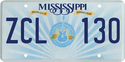 MS license plate ZCL130