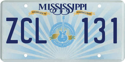 MS license plate ZCL131