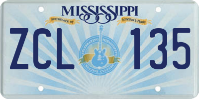 MS license plate ZCL135