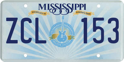 MS license plate ZCL153