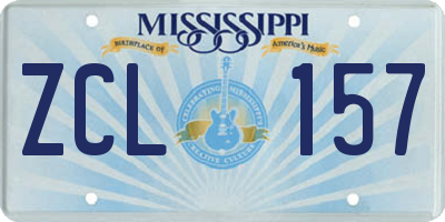 MS license plate ZCL157