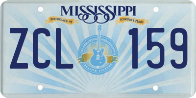 MS license plate ZCL159