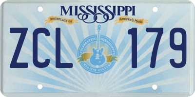 MS license plate ZCL179