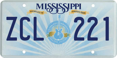 MS license plate ZCL221
