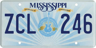 MS license plate ZCL246