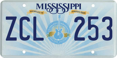 MS license plate ZCL253