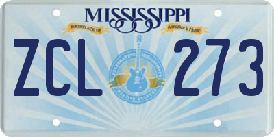 MS license plate ZCL273
